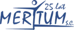 Logo firmy Meritum z napisem 25 lat